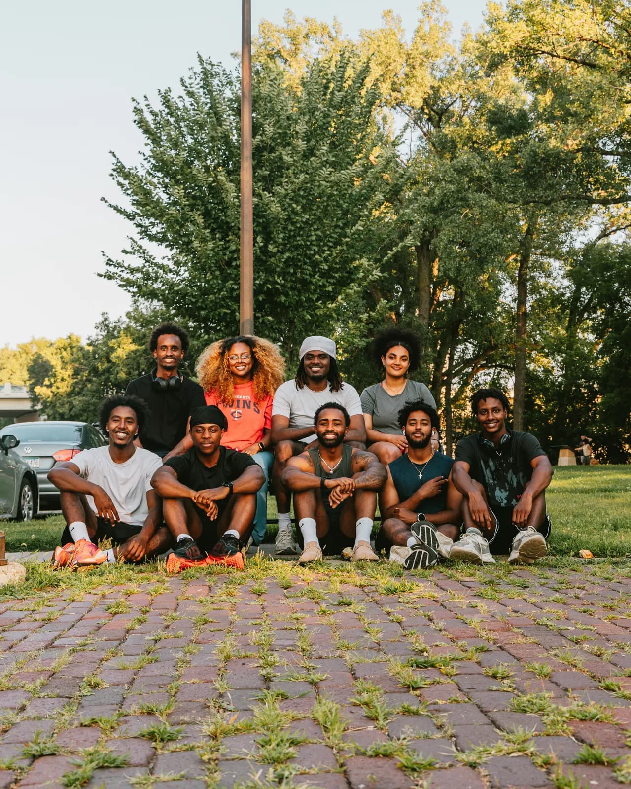 Selam Run Club members together after a group run in Minneapolis